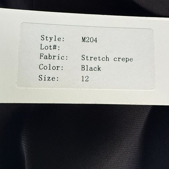 NWT Park‎ 108 Cocktail Dress Black Crepe Peplum Design Size 12 - Picture 5 of 10